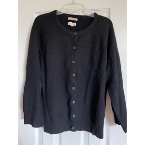Hhilfiger black cashmere button up cardigan